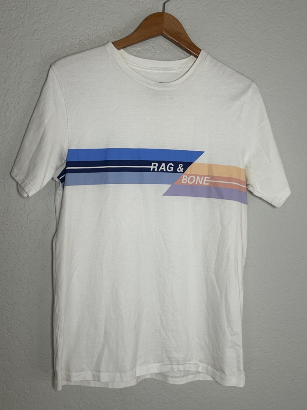 rag & bone White Graphic Logo Tee 90s Y2K Screenprint Men’s Small
